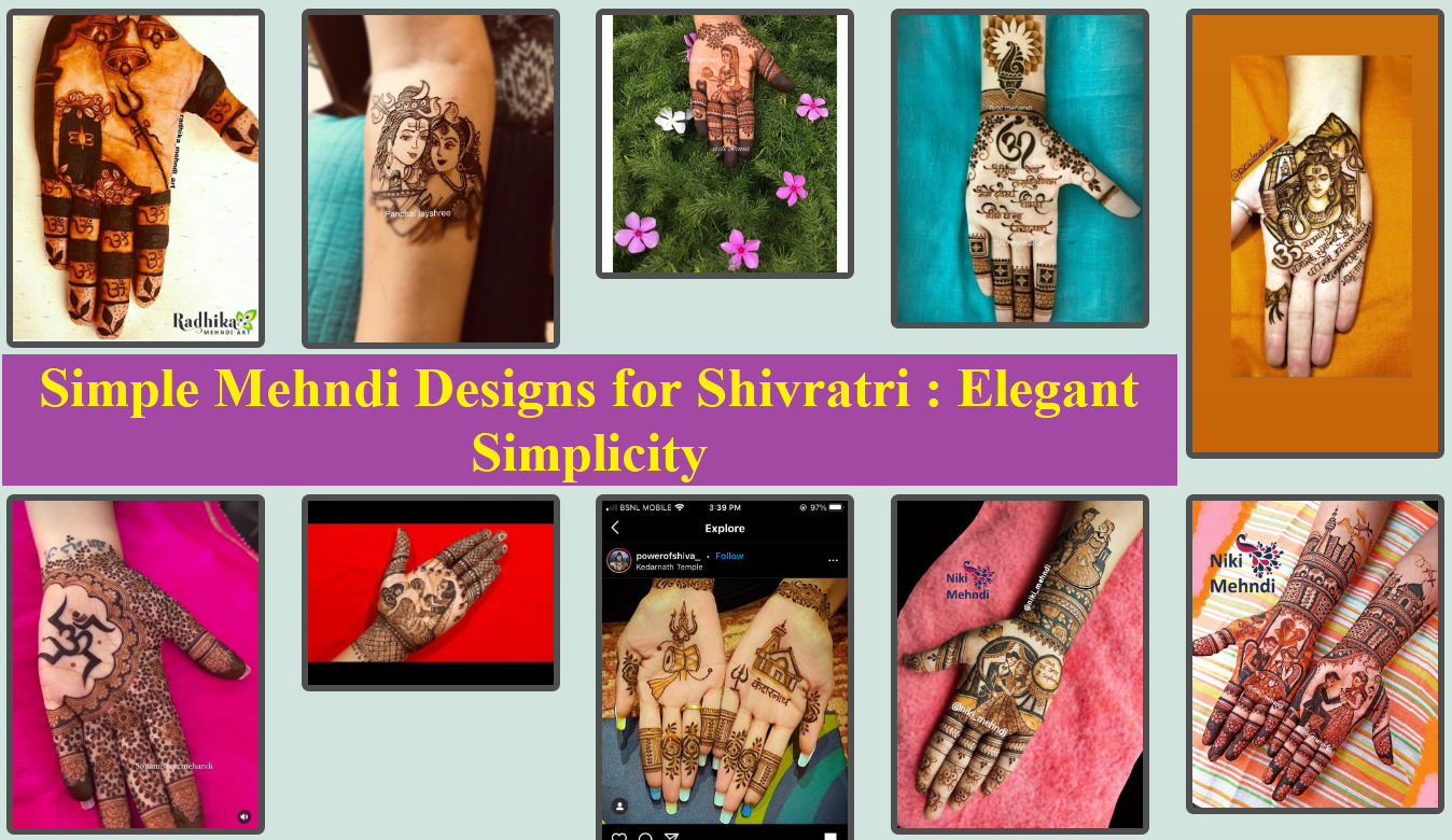 Simple Mehndi Designs for Shivratri : Elegant Simplicity