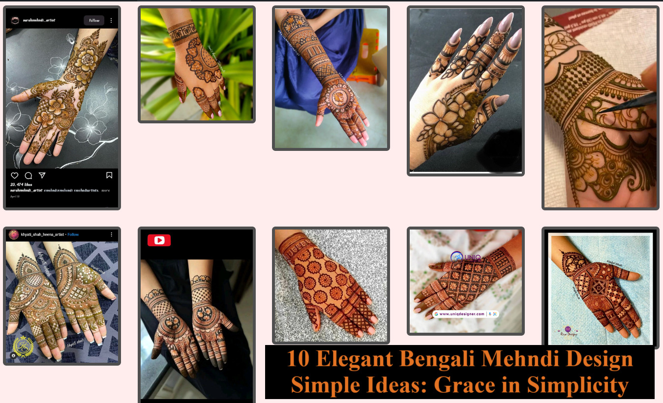 10 Elegant Bengali Mehndi Design Simple Ideas: Grace in Simplicity