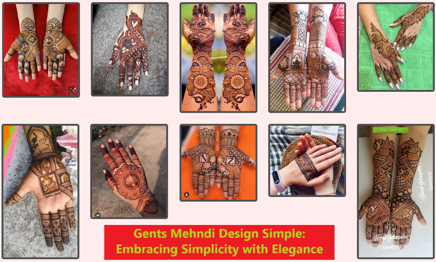 Gents Mehndi Design Simple: Embracing Simplicity with Elegance