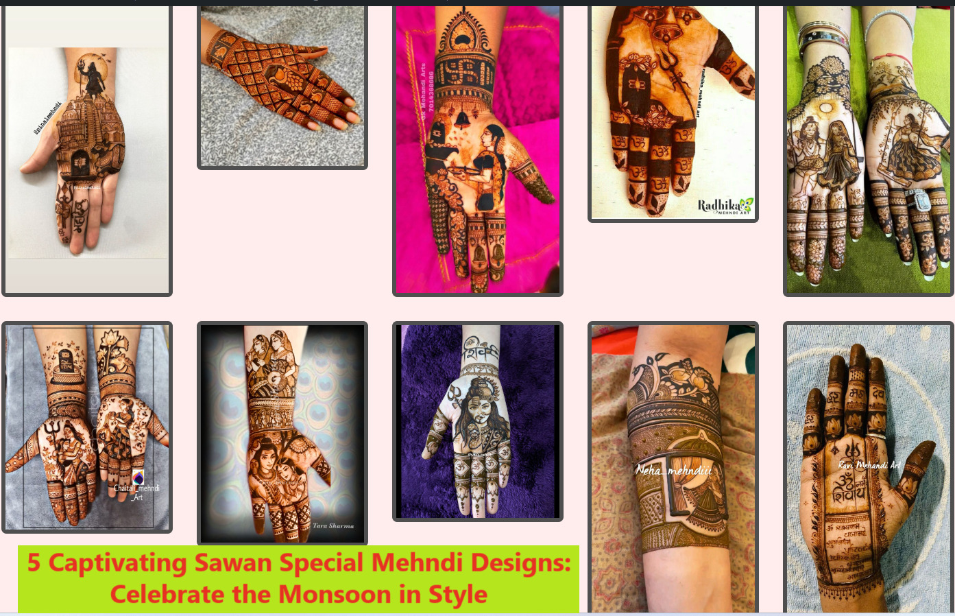 5 Captivating Sawan Special Mehndi Designs: Celebrate the Monsoon in Style