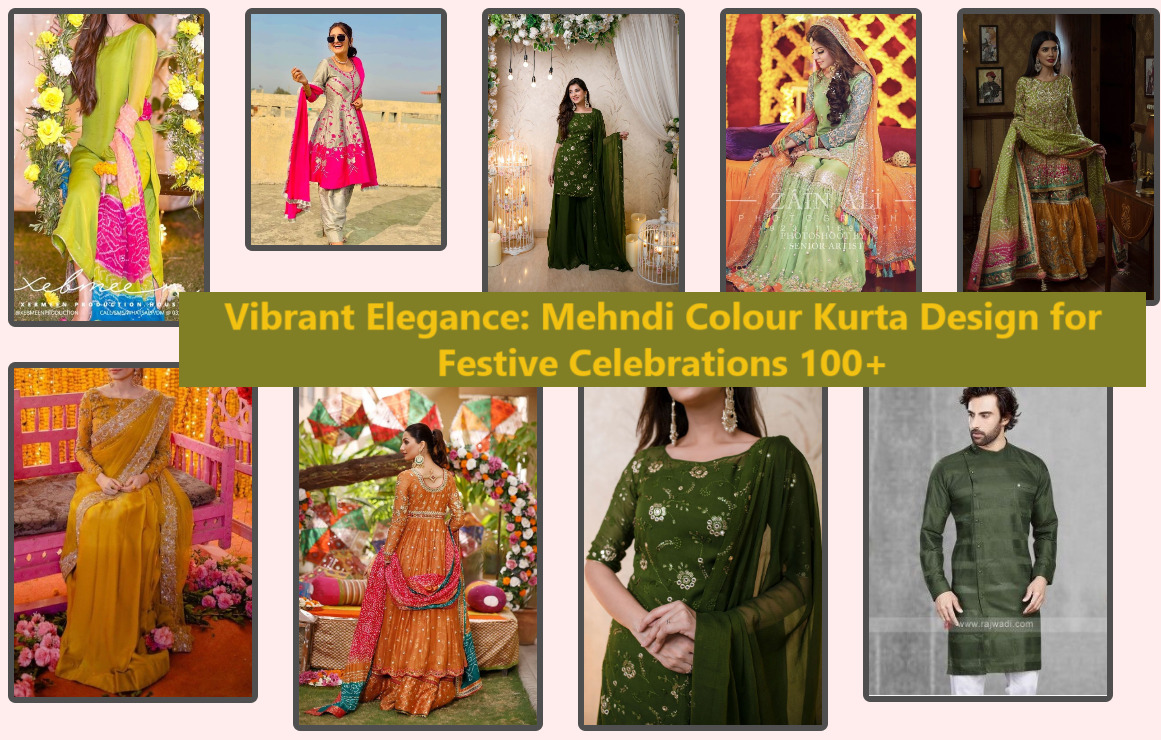 Vibrant Elegance: Mehndi Colour Kurta Design for Festive Celebrations 100+