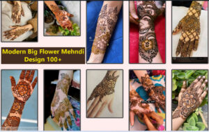 Modern Big Flower Mehndi Design 100+