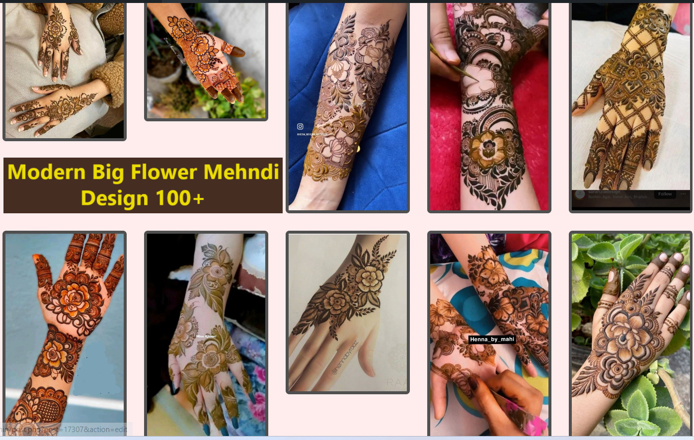 Modern Big Flower Mehndi Design 100+